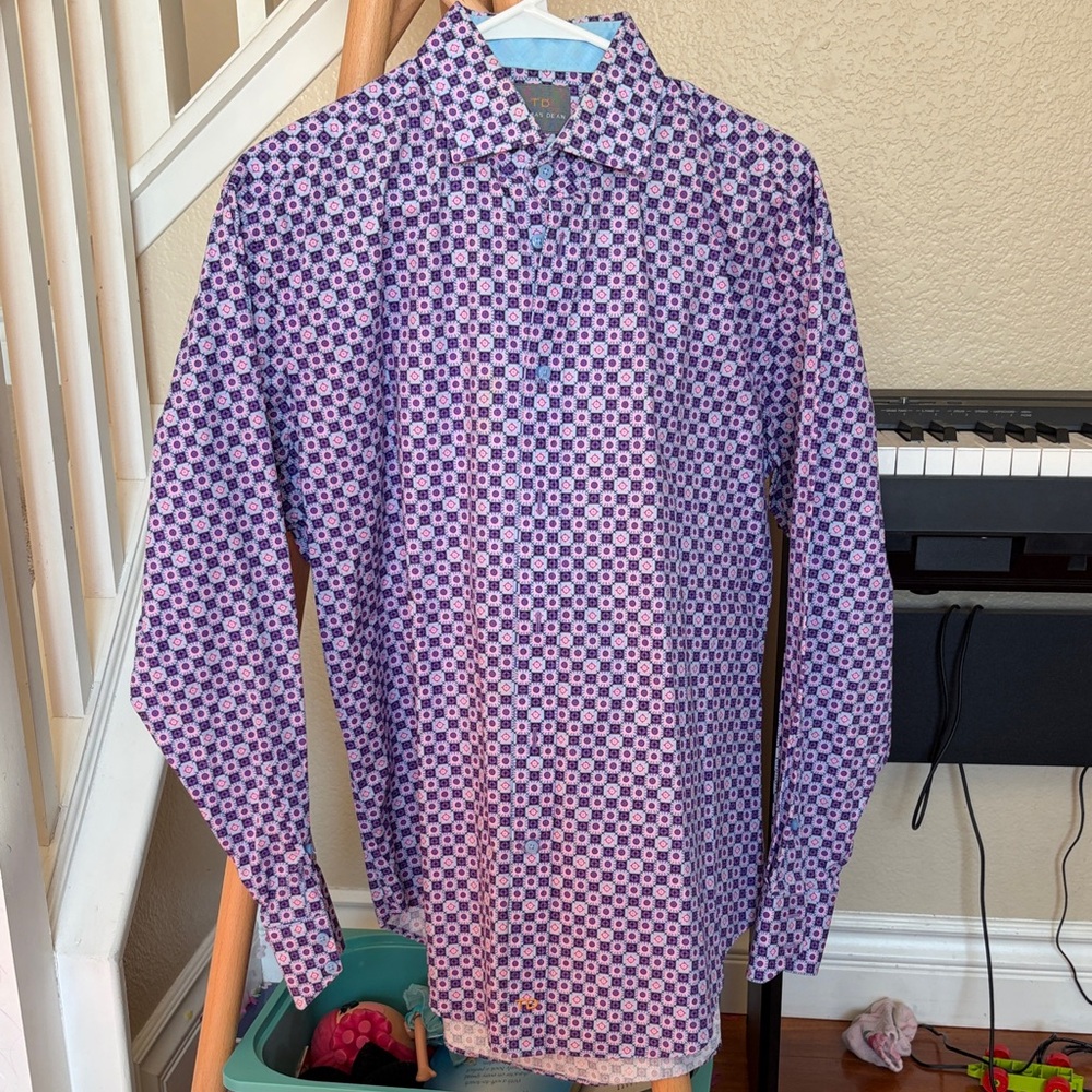 Denim & Flower Men's Purple Geometric Shirt